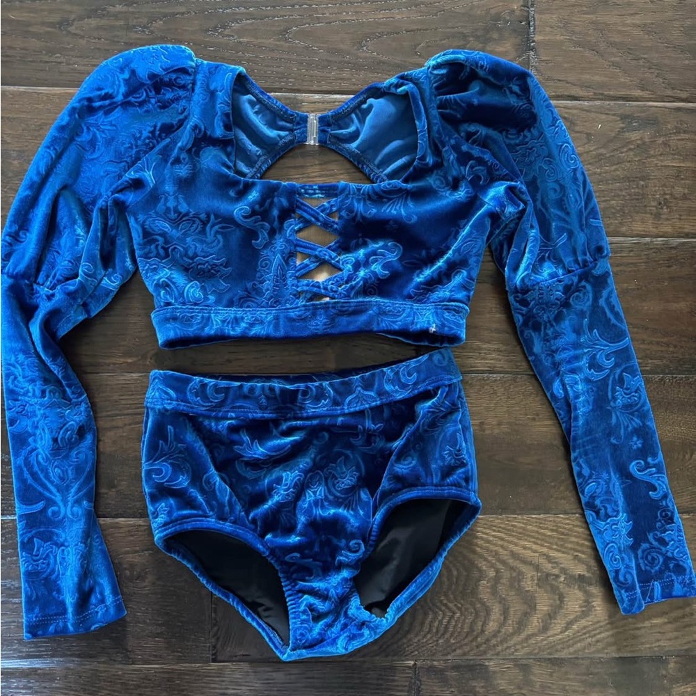 Blue Velvet LA Designs Two-Piece Dance Set